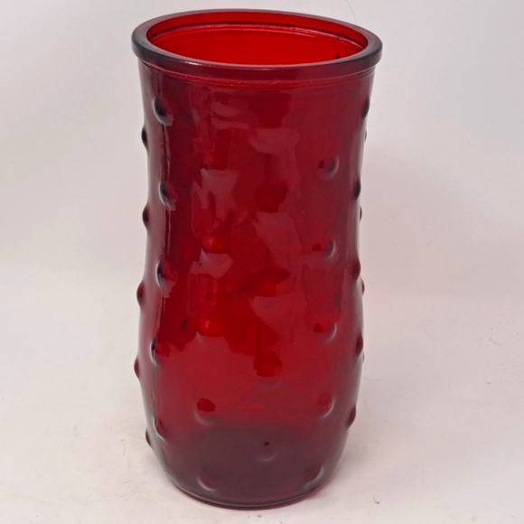 Vintage Hoosier Glass Red Bubble Texture Vase - Picture 1 of 3